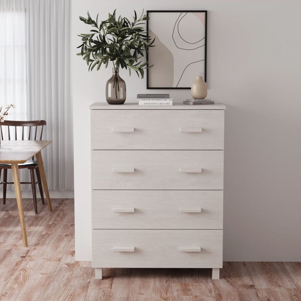 E-shop Multidom Komoda HAMAR, biela 79x40x103,5 cm, borovicový masív