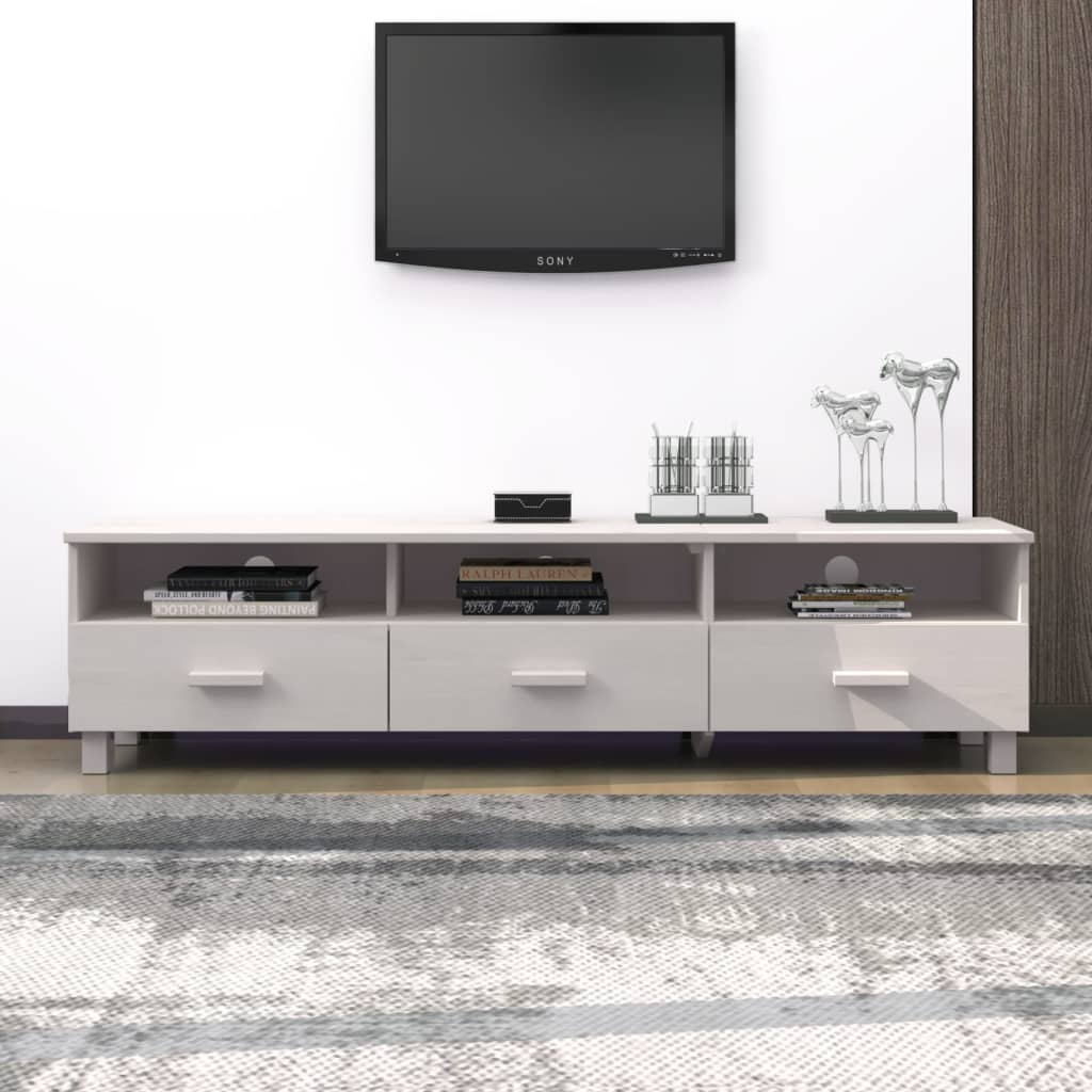 E-shop Multidom TV skrinka HAMAR, biela 158x40x40 cm, borovicový masív
