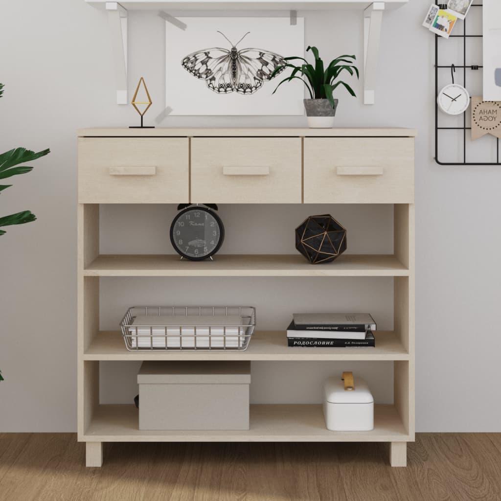 E-shop Multidom Konzolový stolík HAMAR, medovo hnedý 90x35x90 cm, borovica