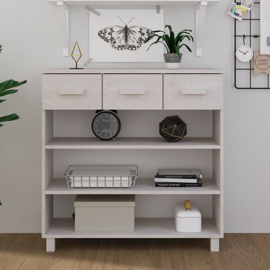 E-shop Multidom Konzolový stolík HAMAR, biely 90x35x90 cm, borovica
