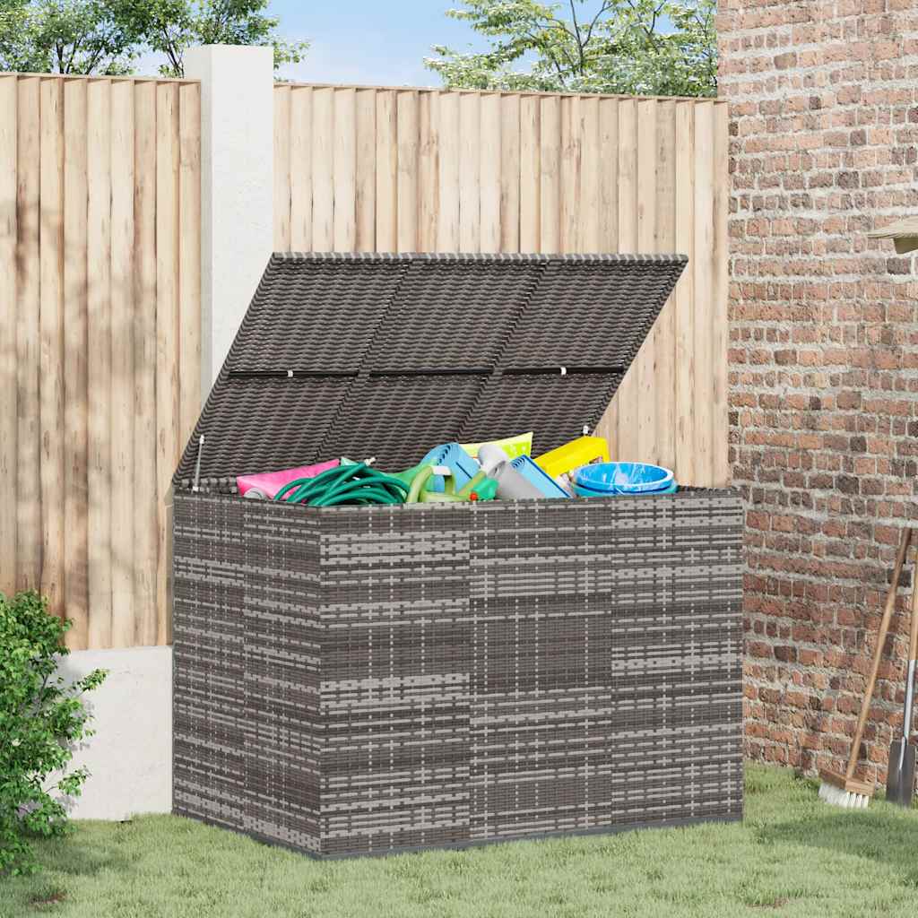 E-shop Multidom Záhradný box na vankúše z polyratanu 145x100x103 cm sivý