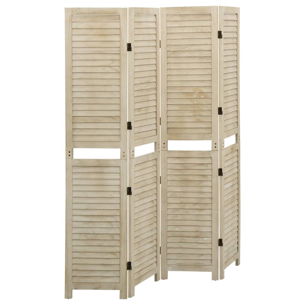 E-shop Multidom 4-panelový paraván 140x165 cm masívne drevo Paulownia