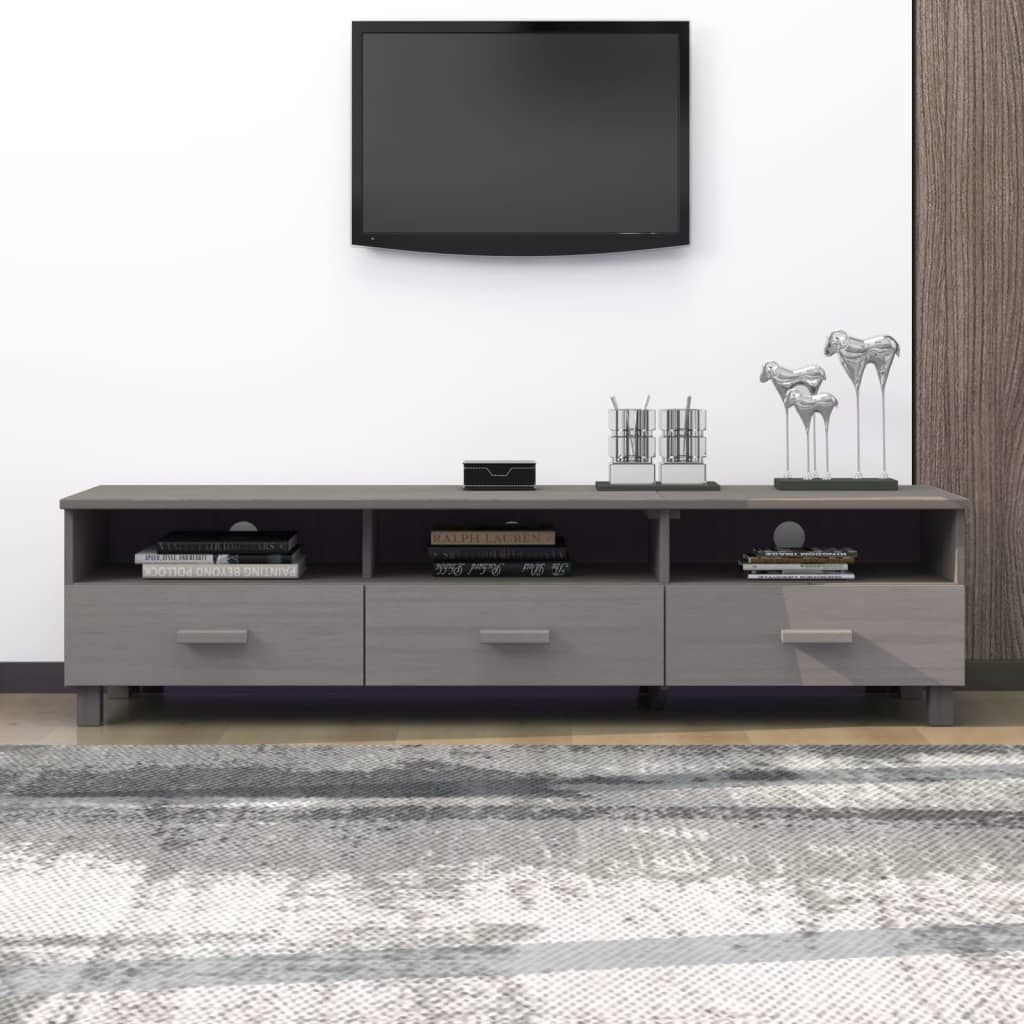 E-shop Multidom TV skrinka HAMAR, svetlosivá 158x40x40 cm, borovicový masív