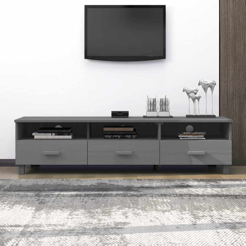 E-shop Multidom TV skrinka HAMAR, tmavosivá 158x40x40 cm, borovicový masív