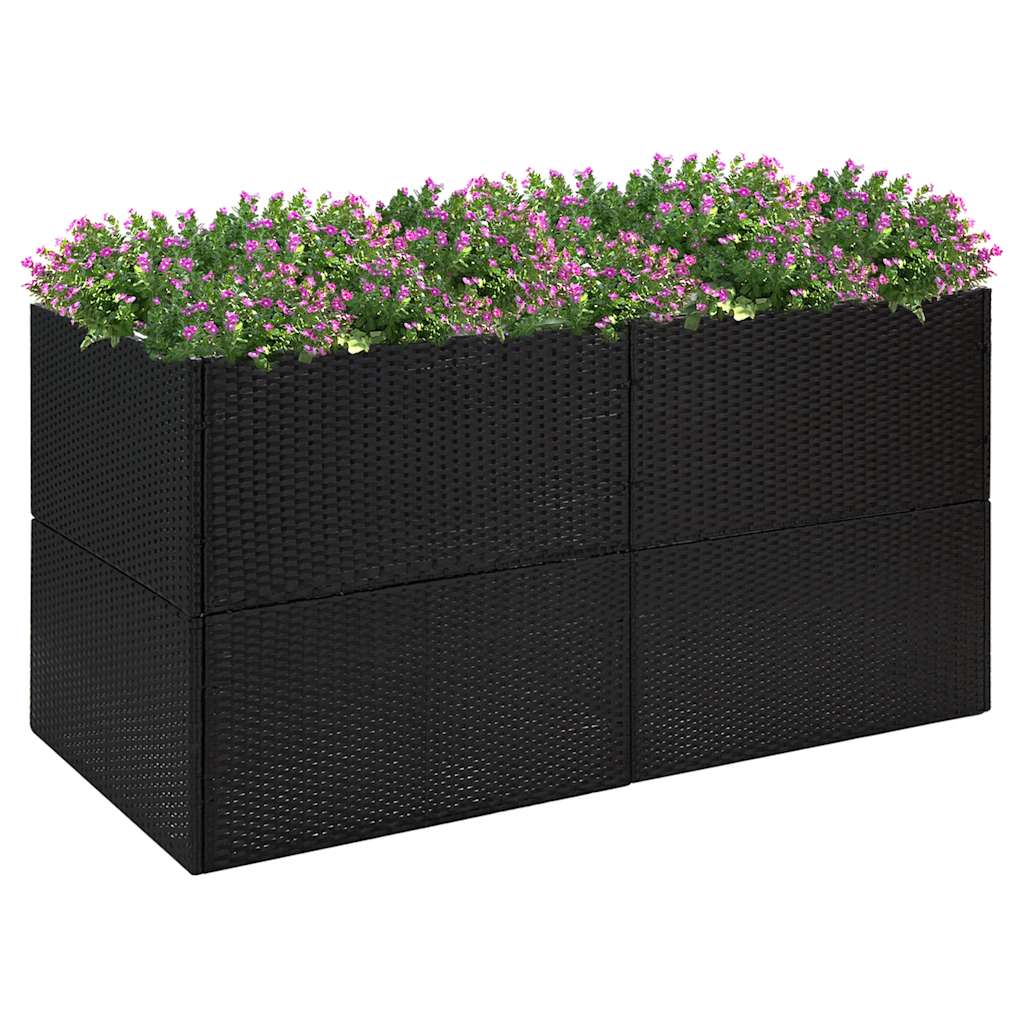 E-shop Multidom Záhradný kvetináč čierny 157x80x80 cm polyratanový