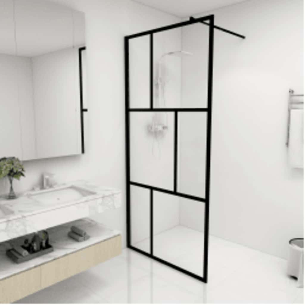 E-shop Multidom Sprchová zástena s tvrdeným sklom čierna 90x195 cm