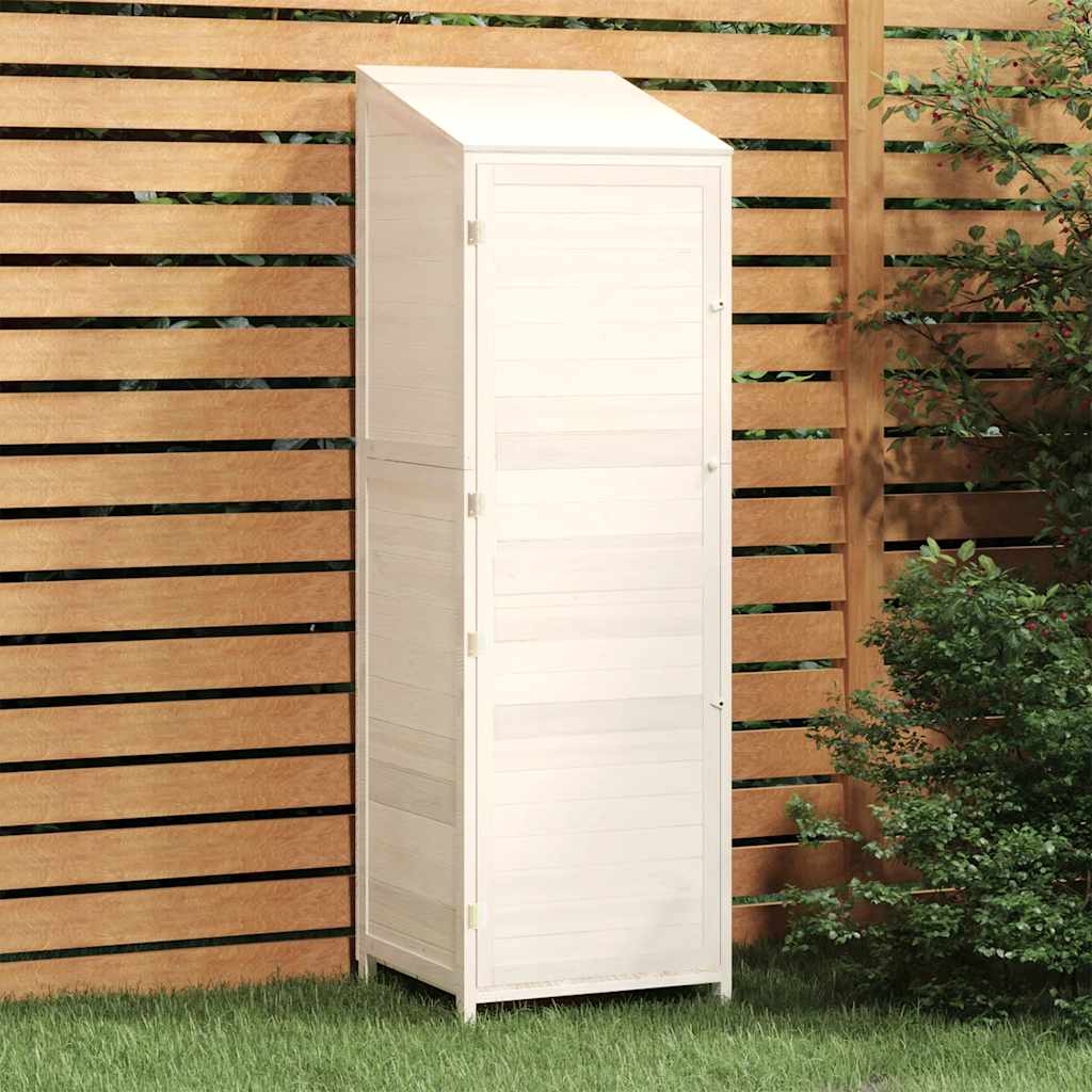 E-shop Multidom Záhradná kôlňa biela 55x52x174,5 cm masívne jedľové drevo