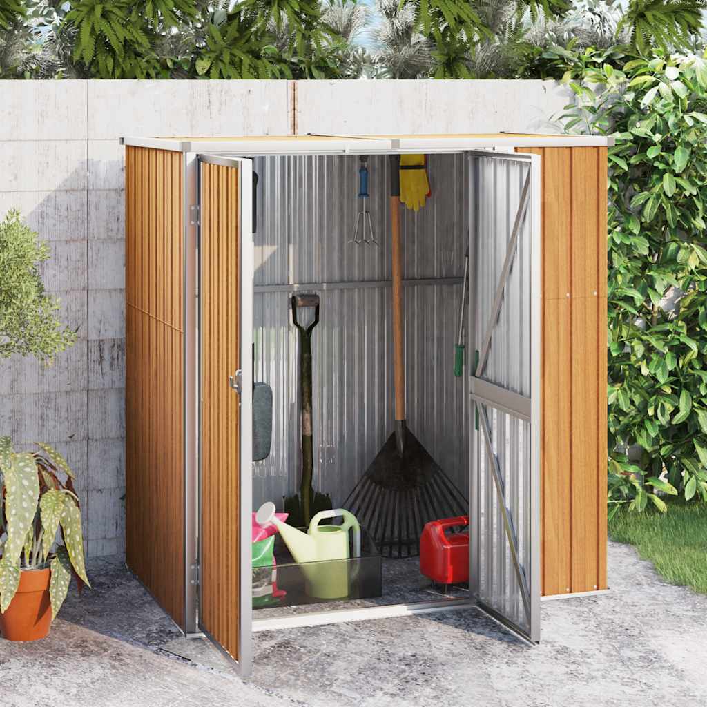 E-shop Multidom Záhradná kôlňa na náradie hnedá 161x89x161 cm pozinkovaná oceľ