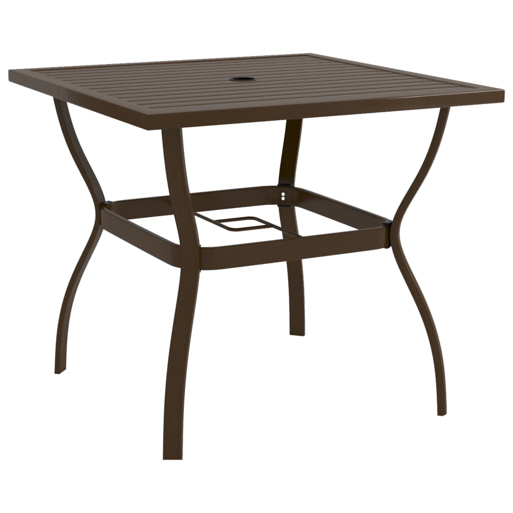 E-shop Multidom Záhradný stôl hnedý 81,5x81,5x72 cm oceľ