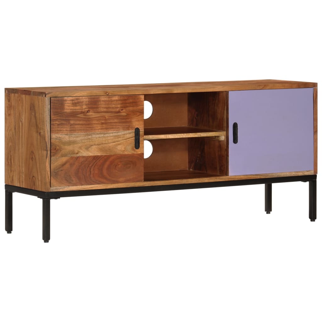 E-shop Multidom TV skrinka hnedo-sivá 110x30x50 cm masívne akáciové drevo