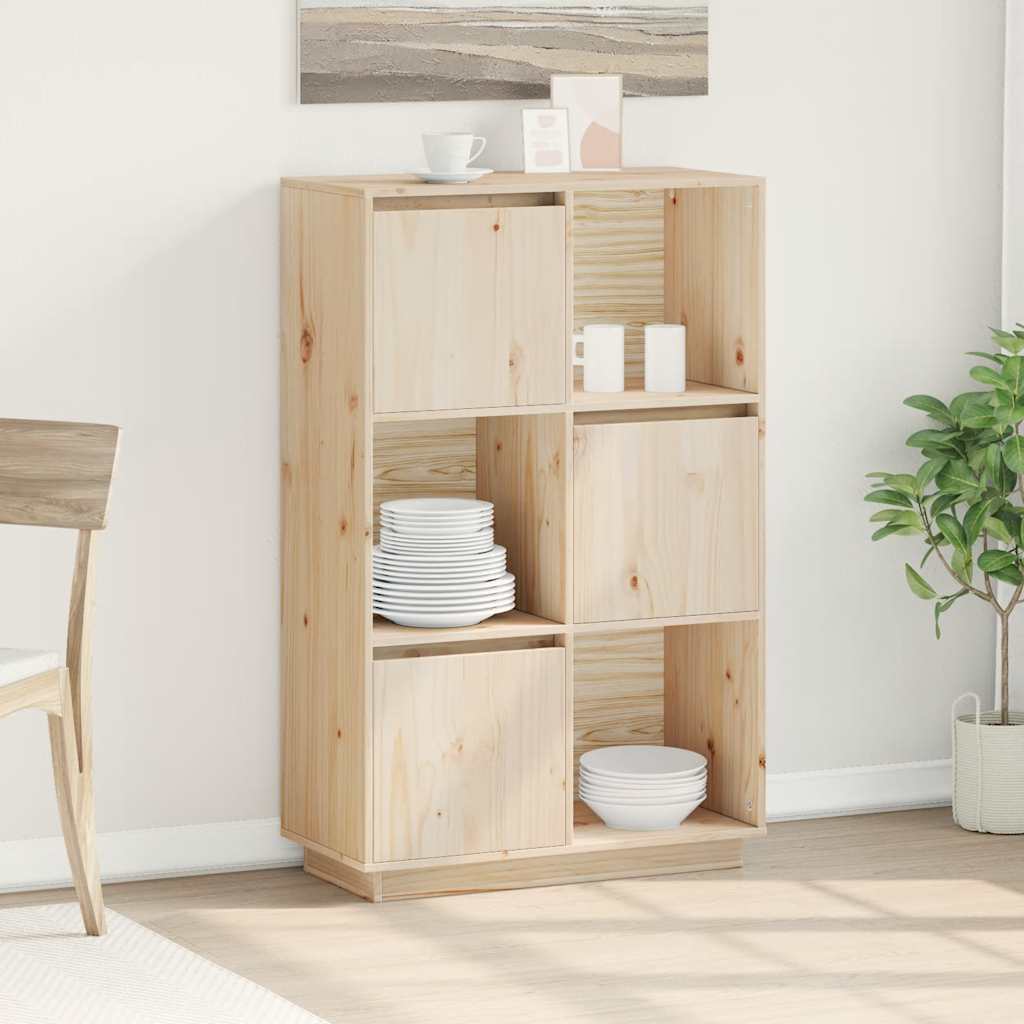 E-shop Multidom Vysoká skrinka 74x35x117 cm masívna borovica