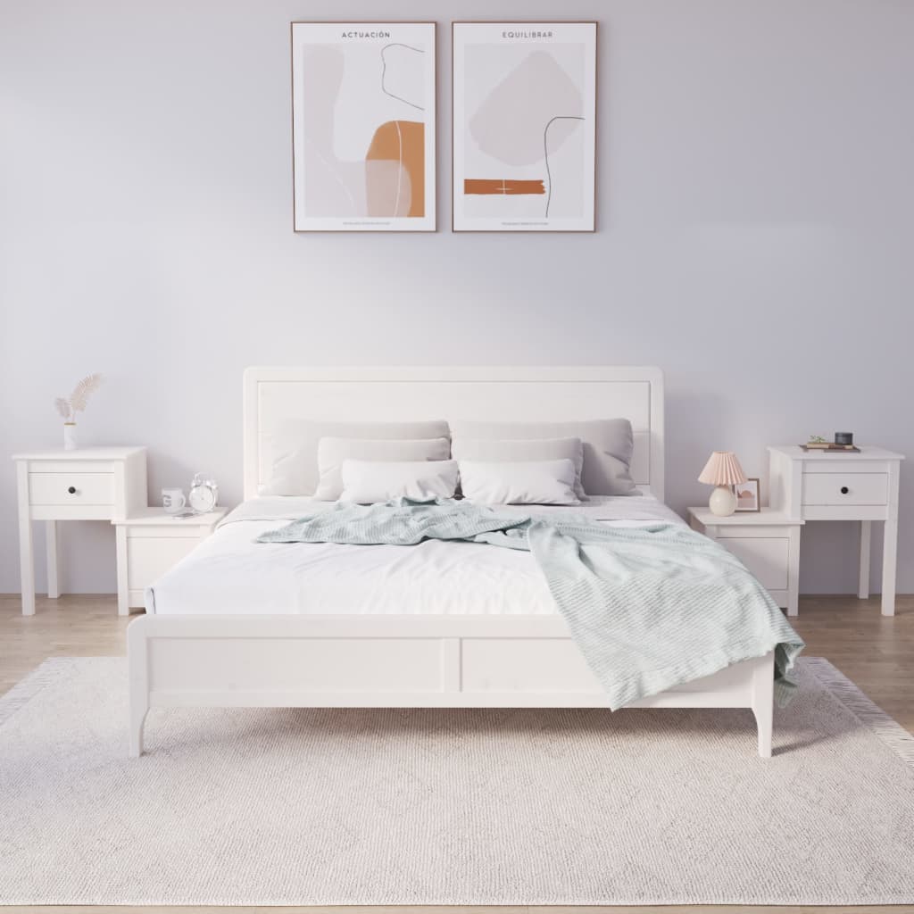E-shop Multidom Nočné stolíky 2 ks biele 79,5x38x65,5 cm masívna borovica