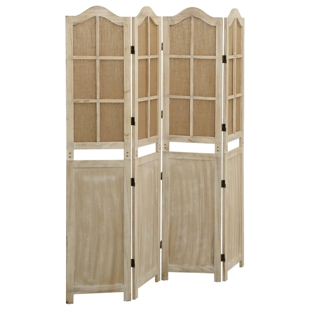 E-shop Multidom 4-panelový paraván hnedý 140x165 cm látkový