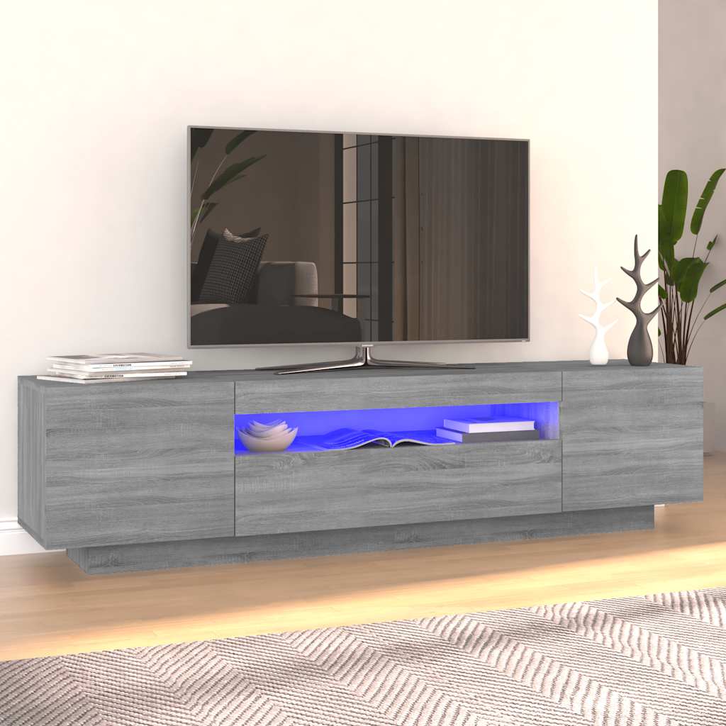 E-shop Multidom TV skrinka s LED, sivý dub sonoma 160x35x40 cm