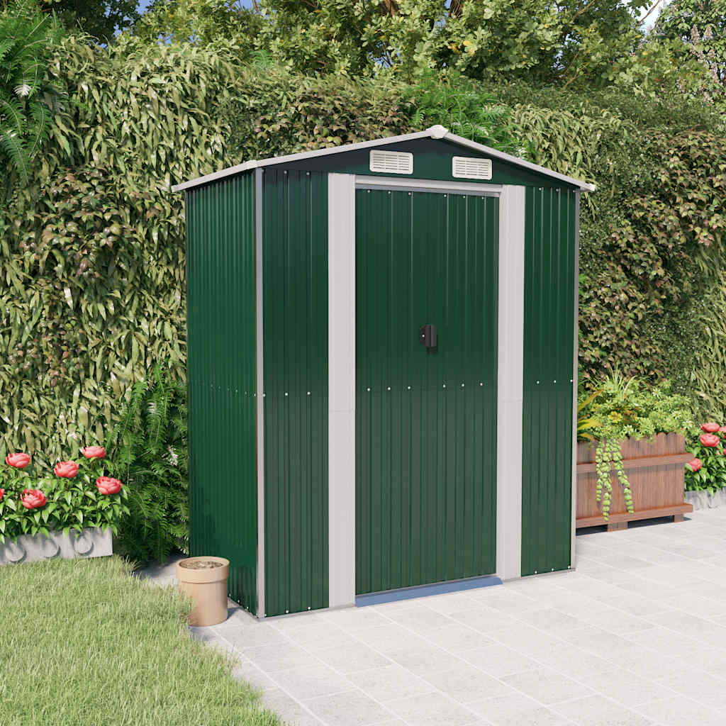 E-shop Multidom Záhradná kôlňa zelená 192x108x223 cm pozinkovaná oceľ
