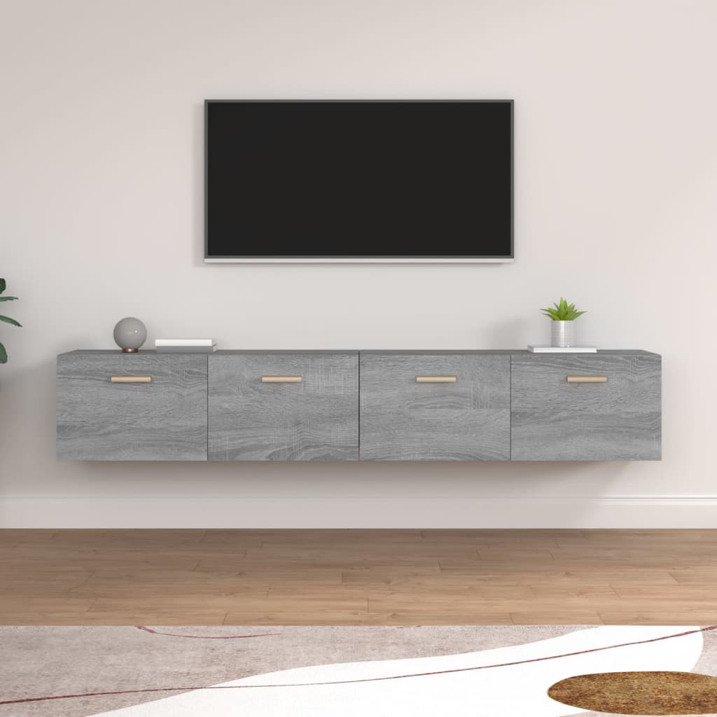 E-shop Multidom Nástenné skrinky 2 ks sivé sonoma 100x36,5x35cm sprac. drevo