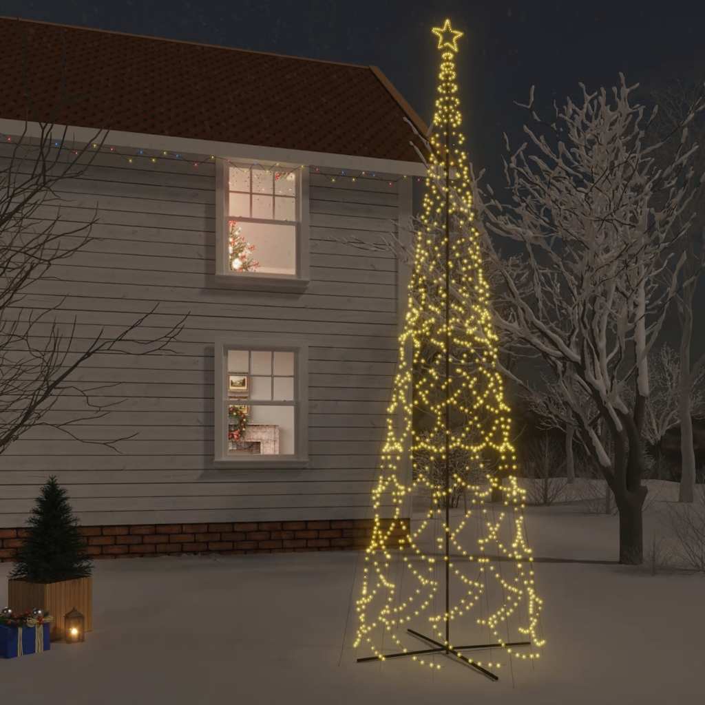E-shop Multidom Vianočný stromček kužeľ teplý biely 3000 LED 230x800 cm
