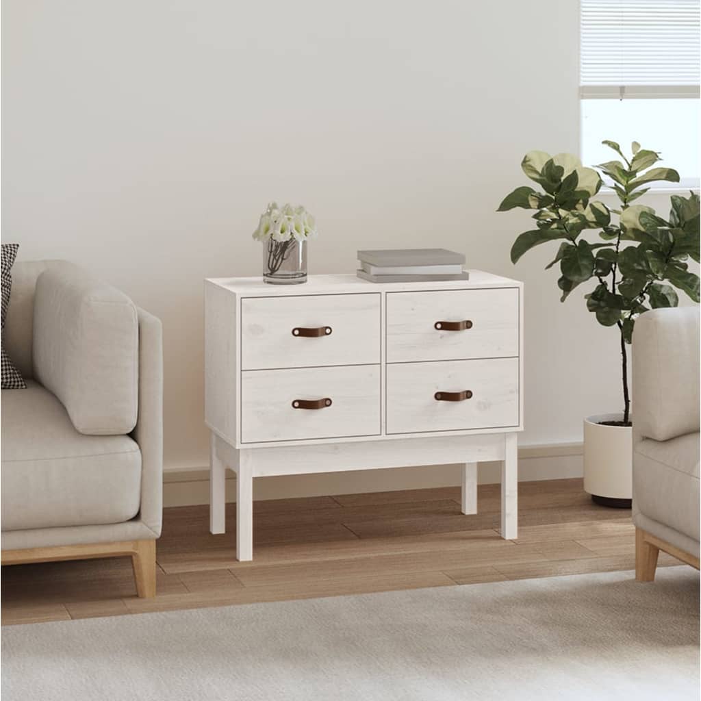 E-shop Multidom Konzolová skrinka biela 90x40x78 cm masívna borovica