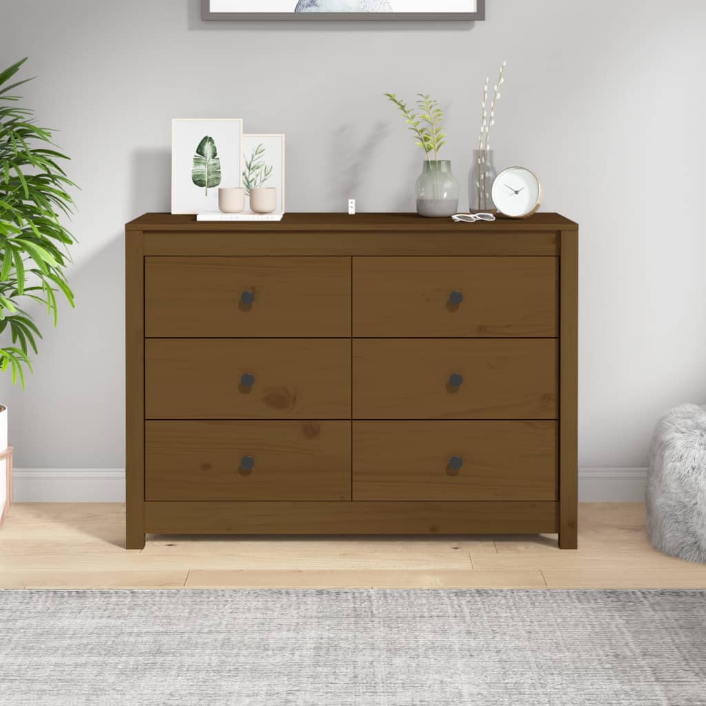 E-shop Multidom Príručná skrinka medovo-hnedá 100x40x72 cm masívna borovica