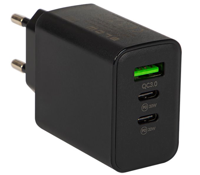 E-shop BLOW 76-011 QC3.0 nabíjačka, 2x USB-C, 1x USB 5V/9V 40W
