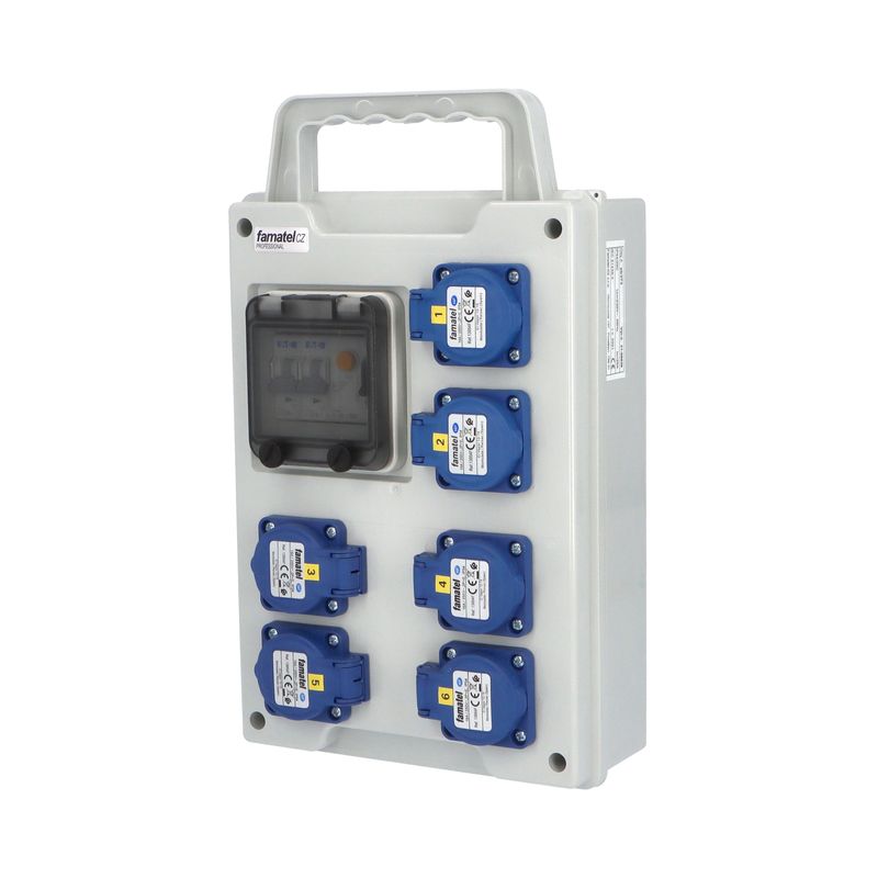 E-shop Famatel eb373 - EB600000.1 /4M Zás.skříň EasyBOX IP44 jištěná s chráničem 25/2/003-A, přenosná