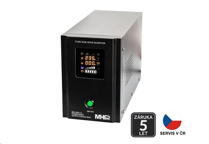 E-shop Záložní zdroj MHPower MPU-800-12 UPS 800W 12V čistý sinus MPU-800-12