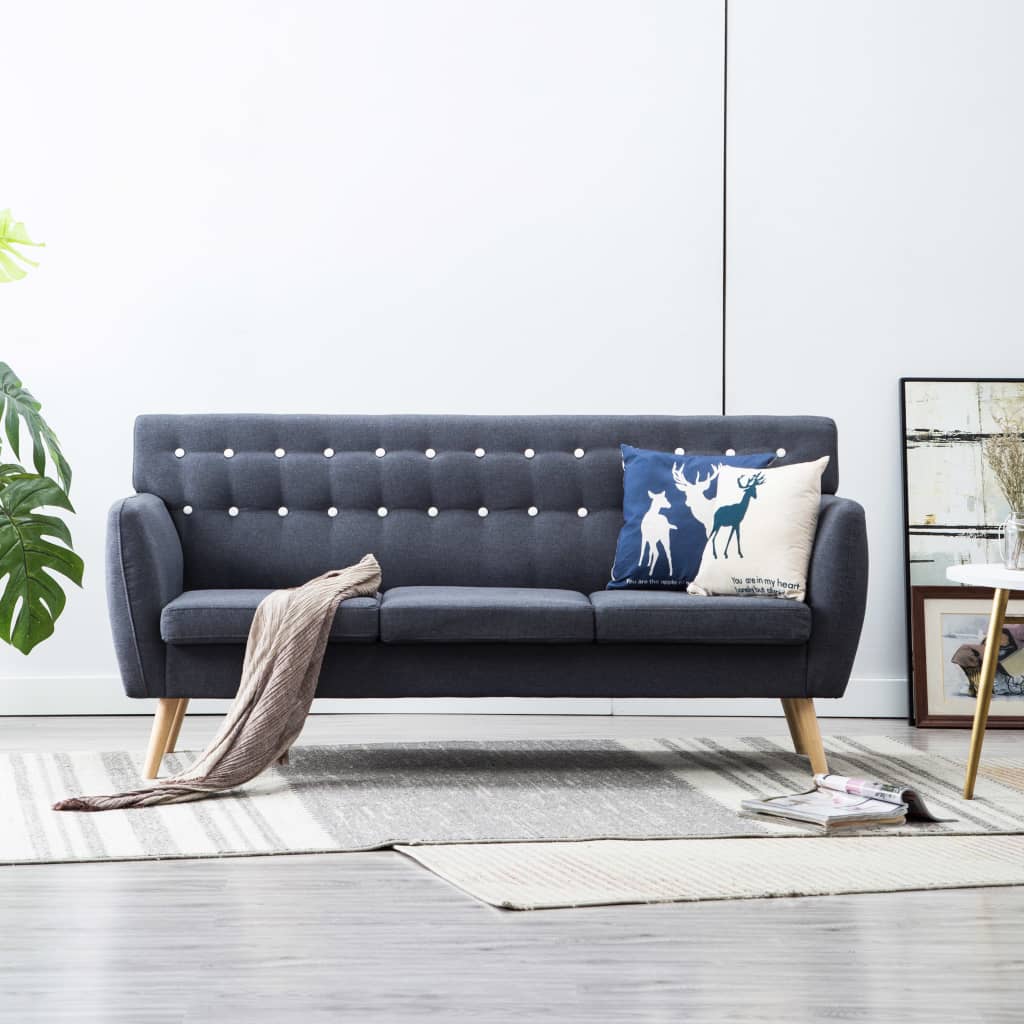 E-shop Multidom 3-miestna pohovka látkový poťah 172x70x82 cm tmavosivá