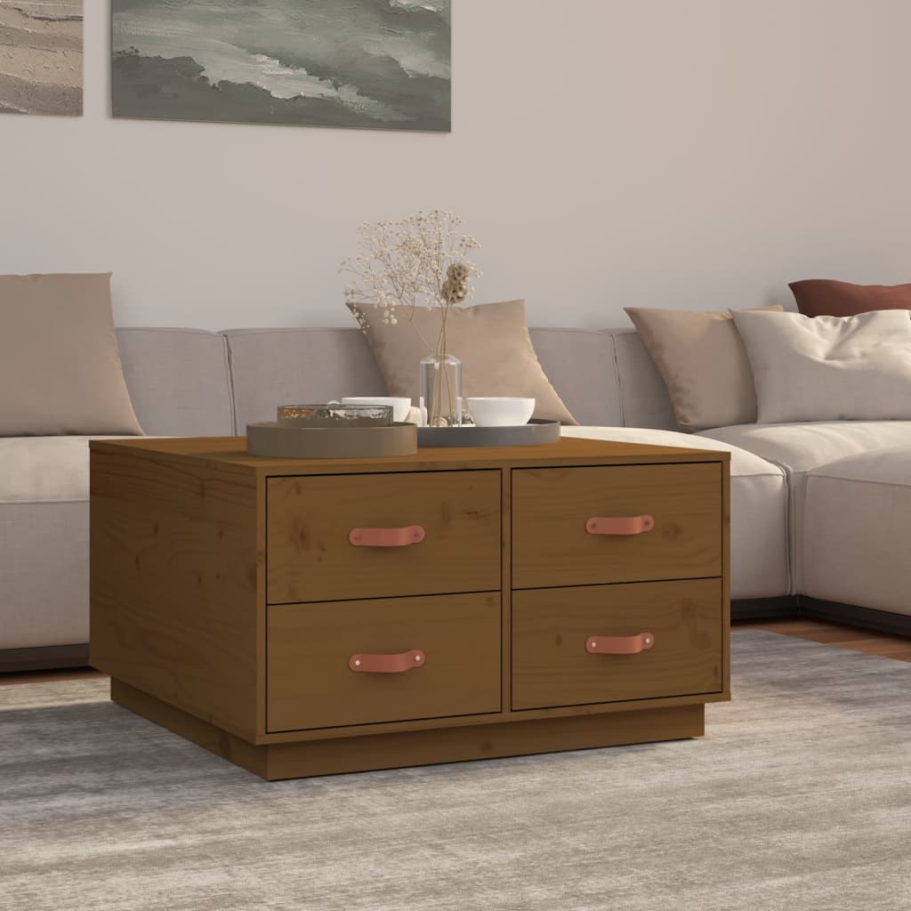 E-shop Multidom Konferenčný stolík medovo-hnedý 80x80x45 cm borovicový masív