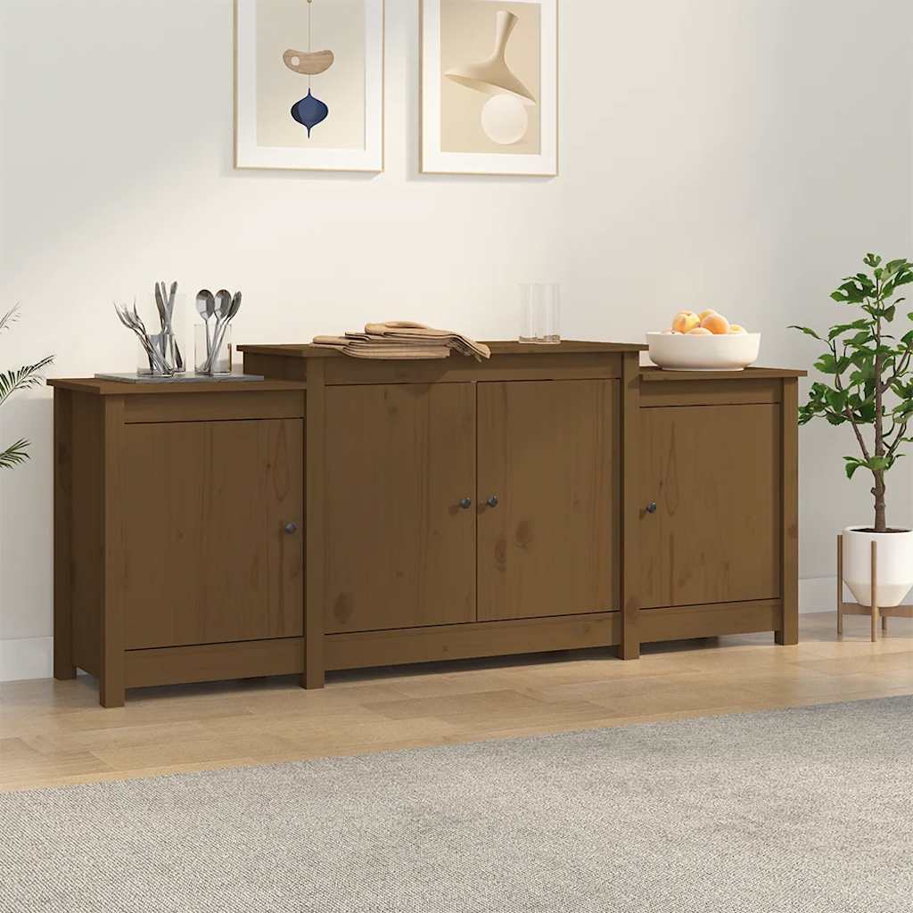 E-shop Multidom Komoda medovo-hnedá 164x37x68 cm borovicový masív