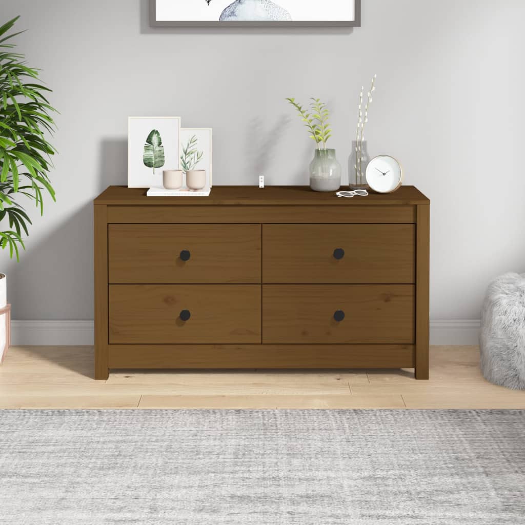 E-shop Multidom Bočná skrinka medovo-hnedá 100x40x54 cm masívna borovica