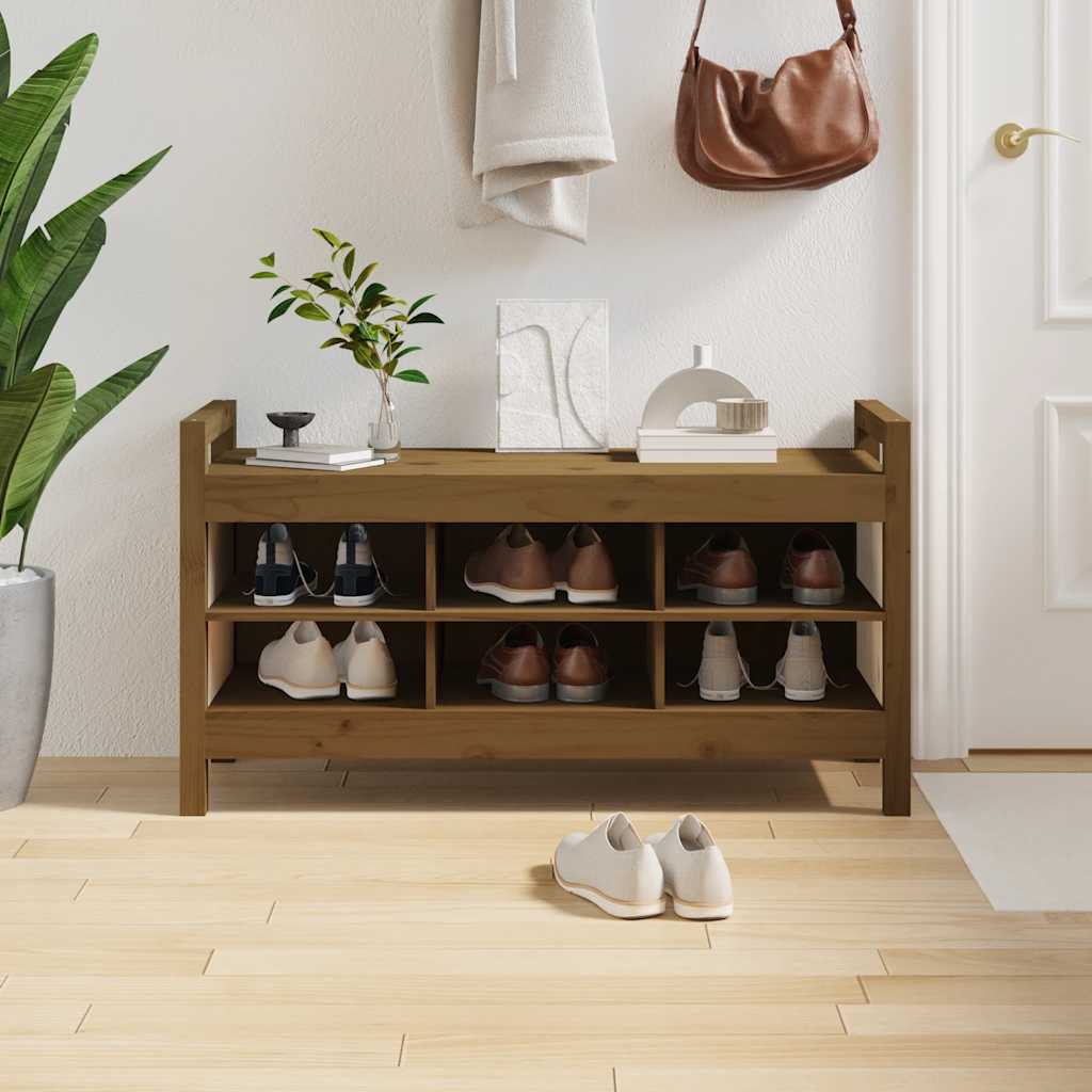E-shop Multidom Lavica do predsiene medovohnedá 110x40x60 cm masívna borovica