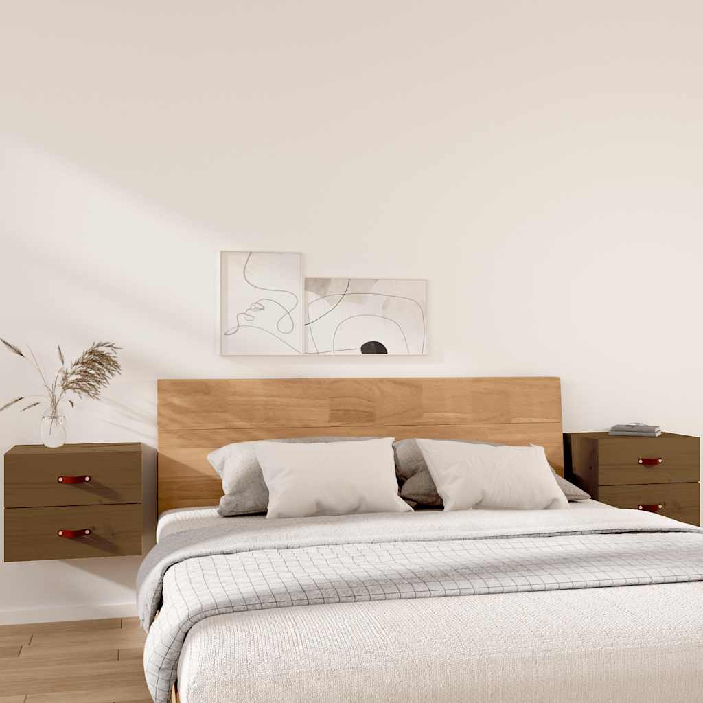E-shop Multidom Nástenné nočné stolíky 2 ks medovohnedé 50x36x40 cm