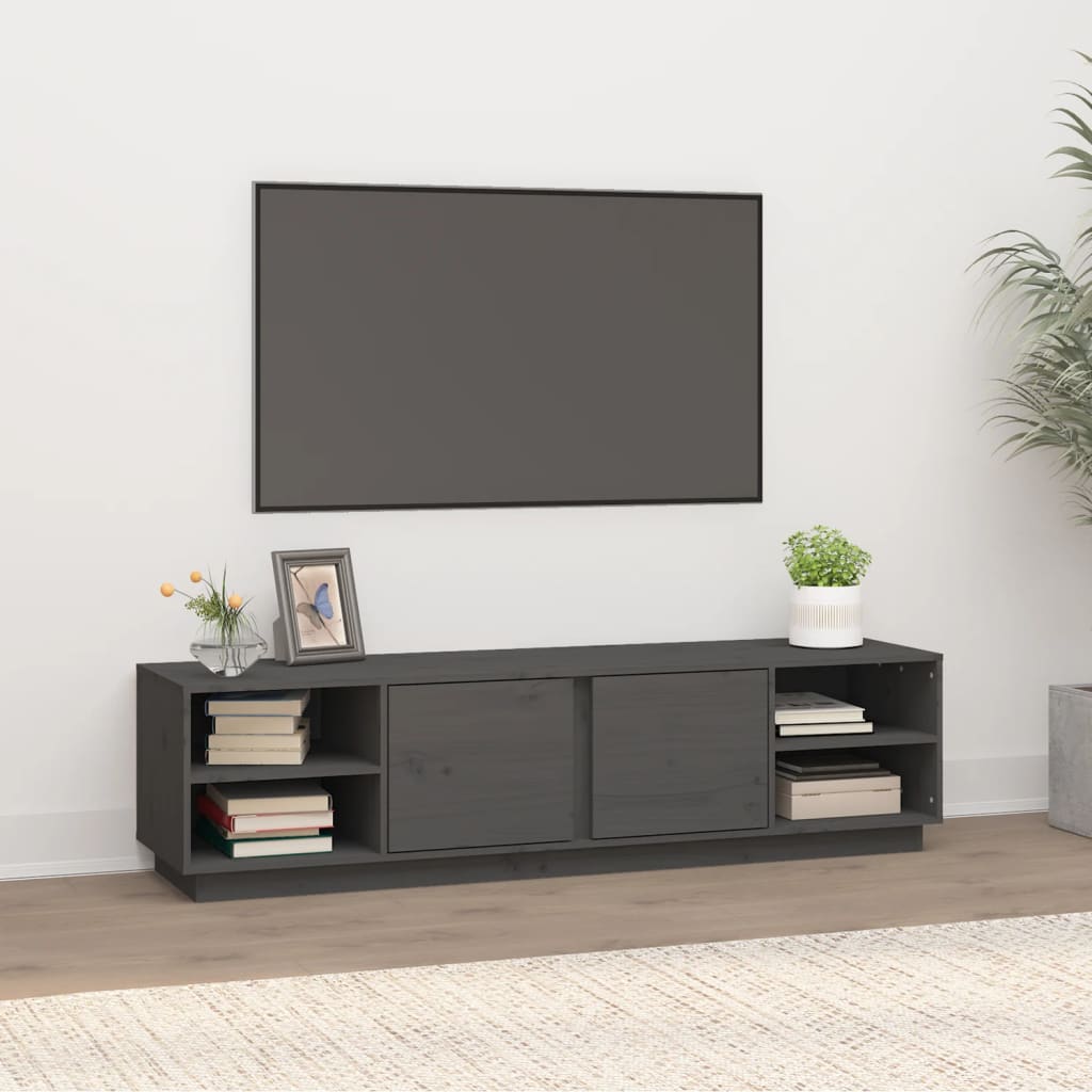 E-shop Multidom TV skrinka sivá 156x40x40 cm masívna borovica