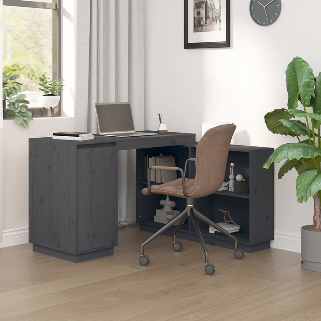 E-shop Multidom Stolík sivý 110x50x75 cm masívne borovicové drevo