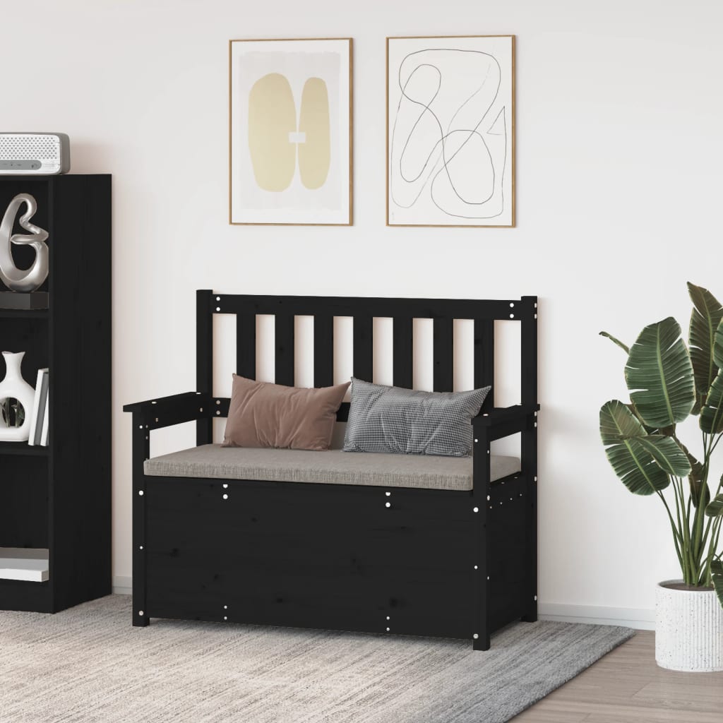 E-shop Multidom Lavička čierna 112,5x51,5x96,5 cm masívne mangovníkové drevo