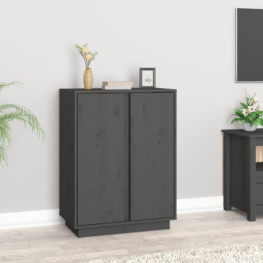 E-shop Multidom Komoda sivá 60x35x80 cm borovicový masív