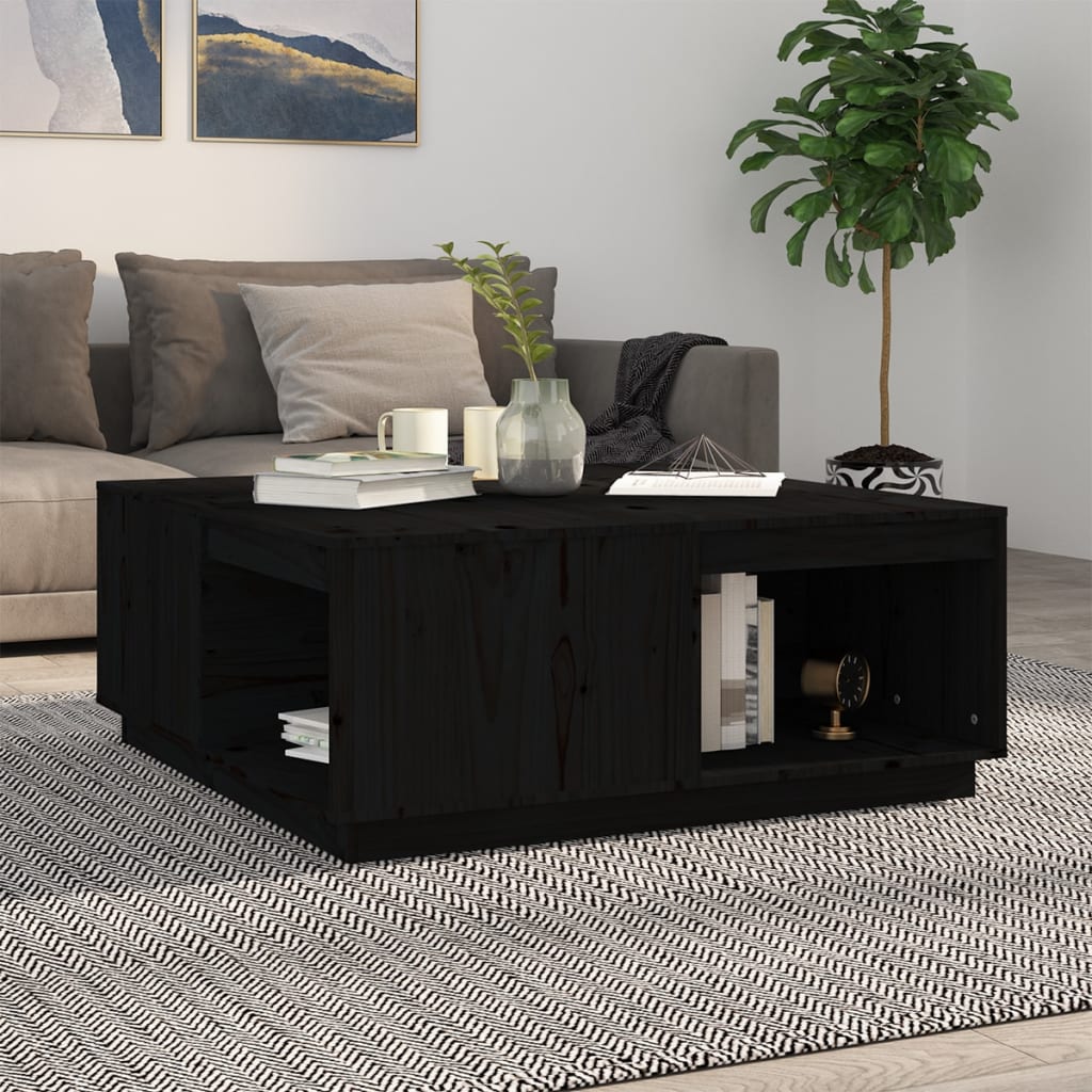 E-shop Multidom Konferenčný stolík čierny 100x101x40,5 cm borovicový masív