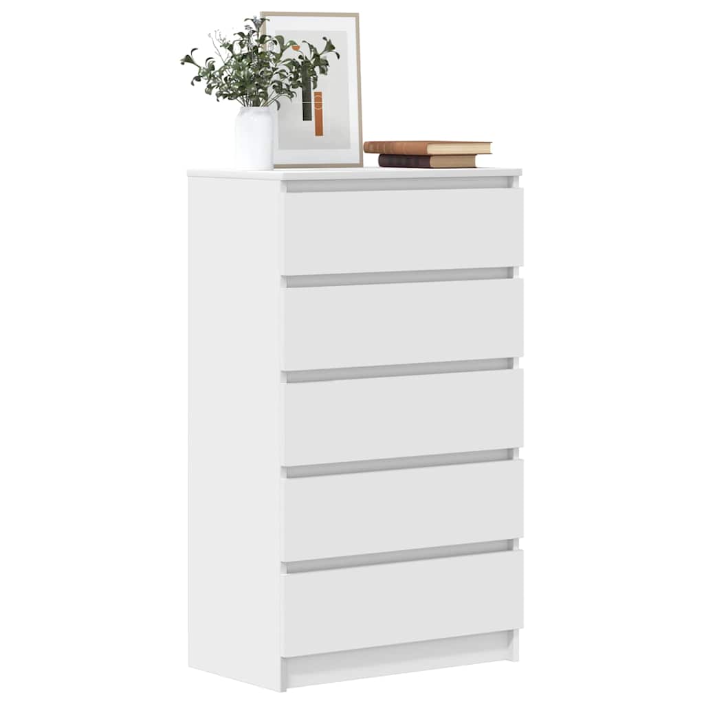 E-shop Multidom Zásuvková skrinka biela 60x36x103 cm spracované drevo