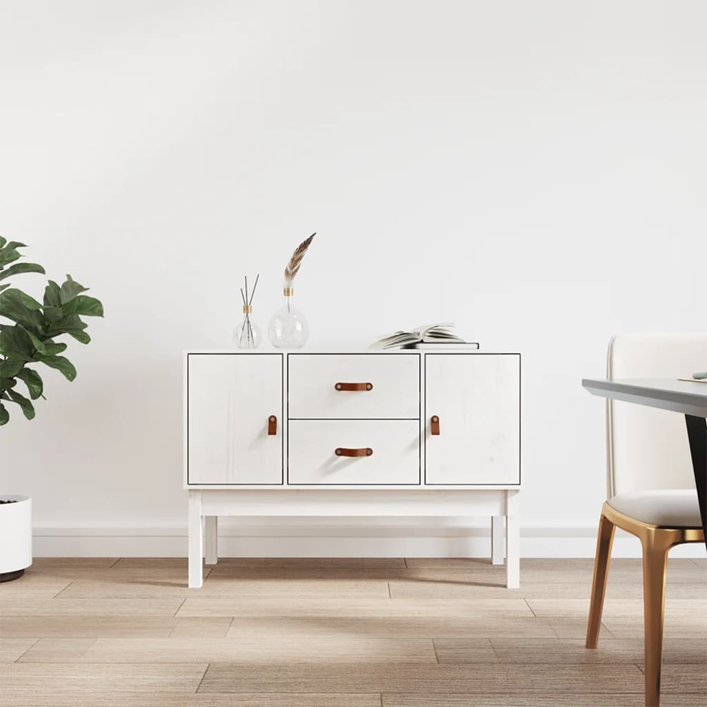 E-shop Multidom Komoda biela 110x40x78 cm borovicový masív