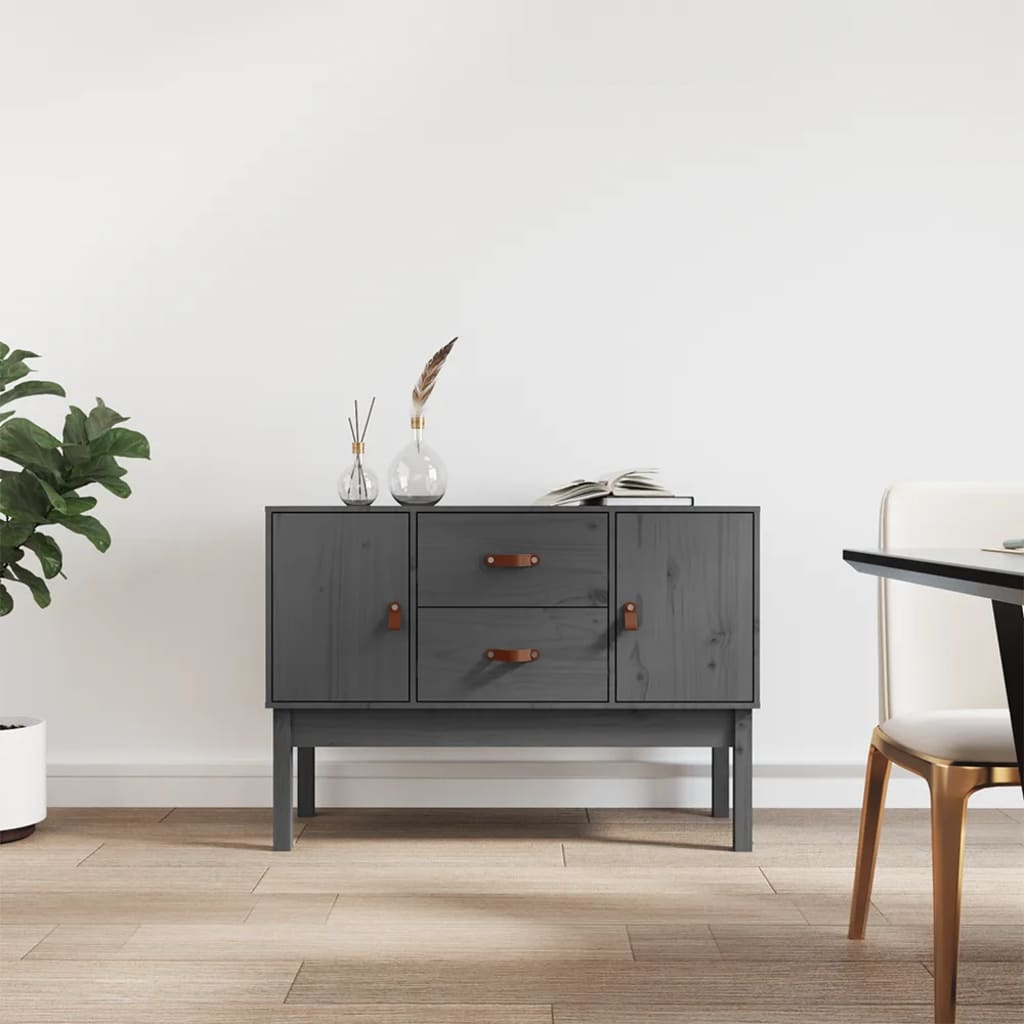 E-shop Multidom Komoda sivá 110x40x78 cm borovicový masív