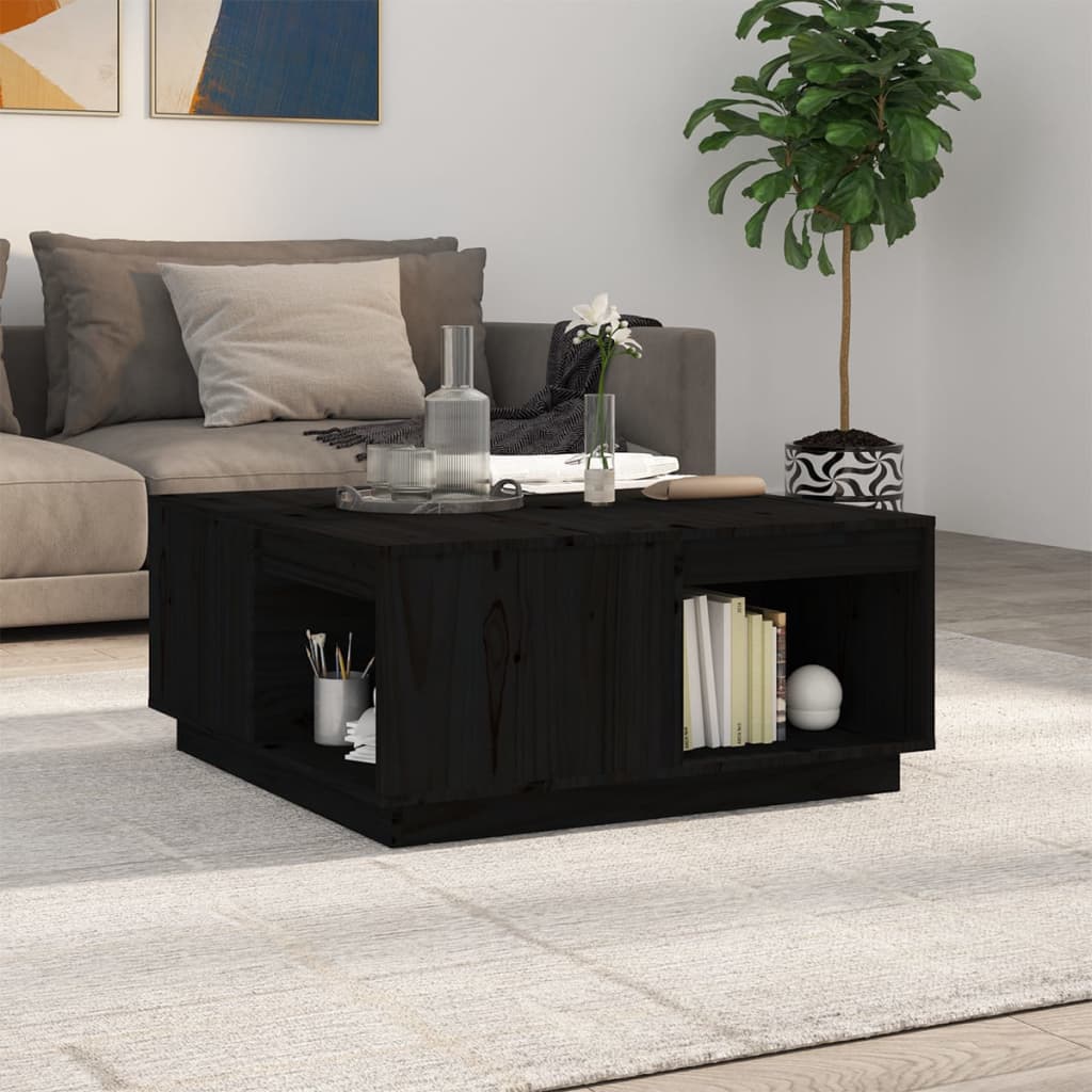 E-shop Multidom Konferenčný stolík čierny 80x81x36,5 cm borovicový masív