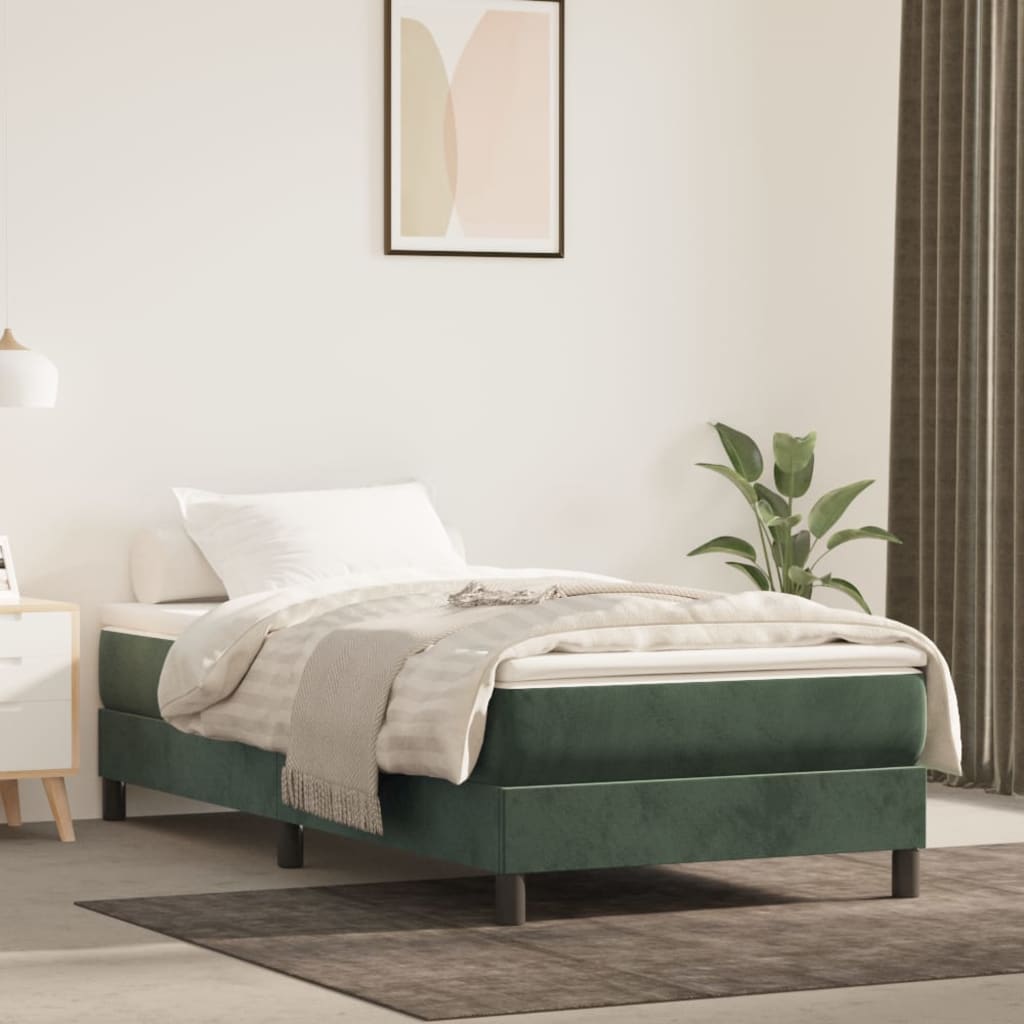 E-shop Multidom Matrac s taštičkovými pružinami stredná tvrdosť tmavozelený 90x190x20 cm zamat
