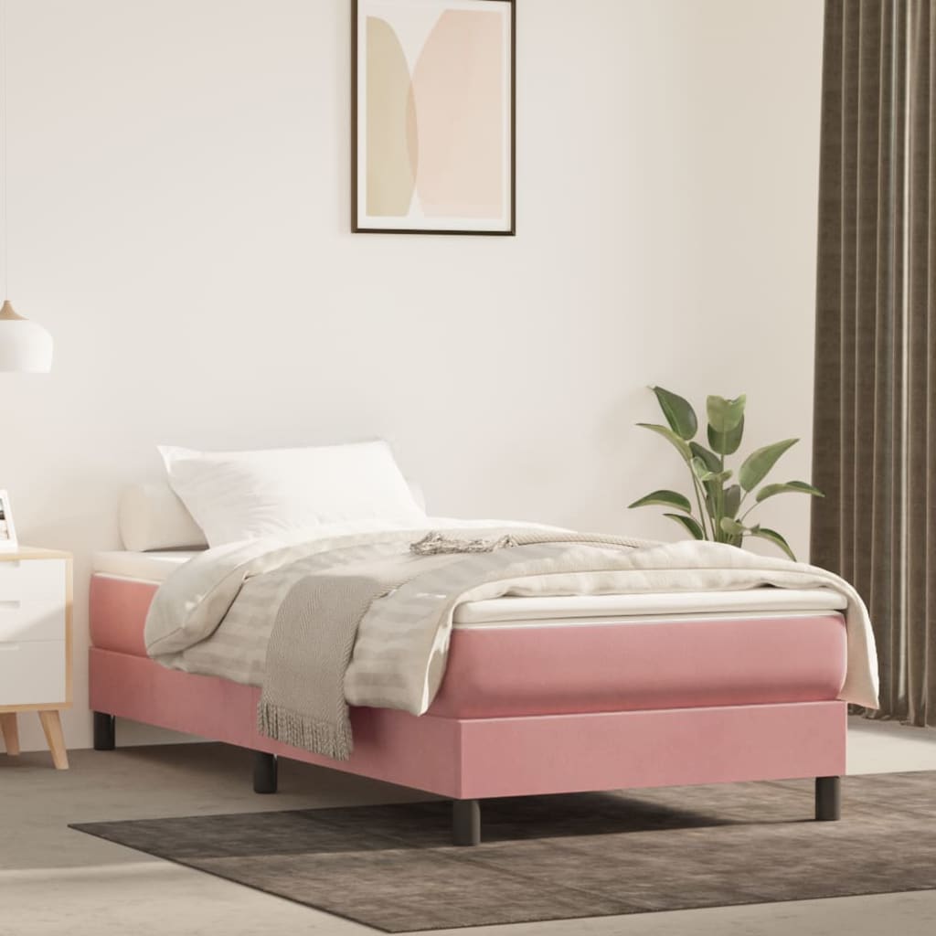 E-shop Multidom Matrac s taštičkovými pružinami stredná tvrdosť ružový 90x200x20 cm zamat