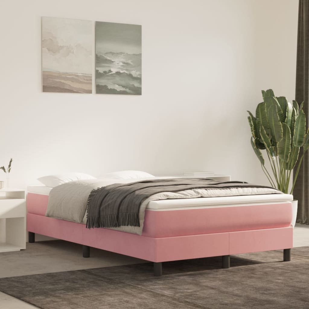 E-shop Multidom Matrac s taštičkovými pružinami stredná tvrdosť ružový 120x200x20 cm zamat