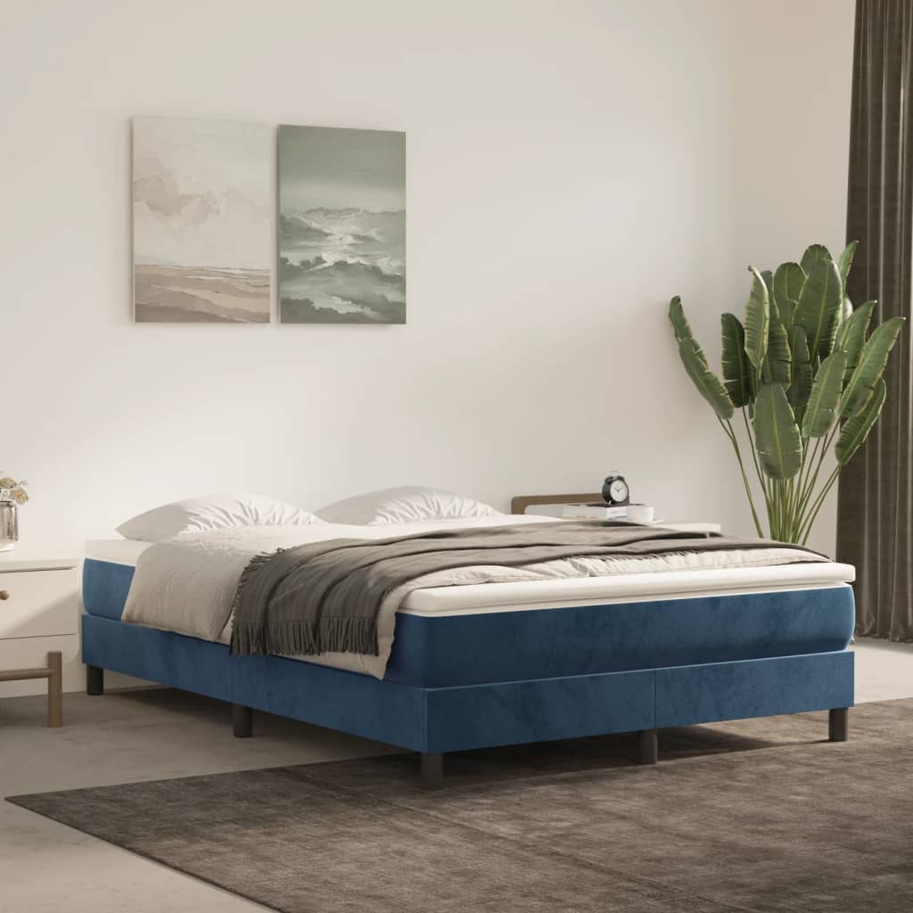 E-shop Multidom Matrac s taštičkovými pružinami stredná tvrdosť tmavomodrý 140x190x20 cm zamat