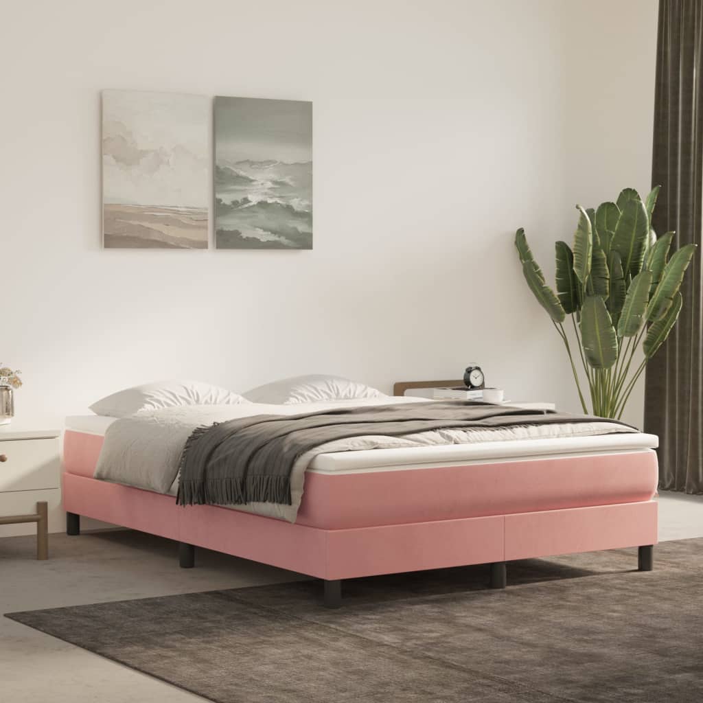 E-shop Multidom Matrac s taštičkovými pružinami stredná tvrdosť ružový 140x190x20 cm zamat