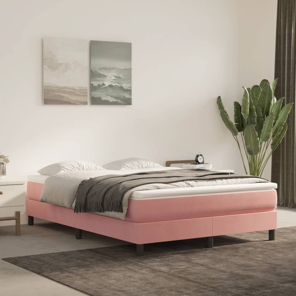 E-shop Multidom Matrac s taštičkovými pružinami stredná tvrdosť ružový 140x200x20 cm zamat