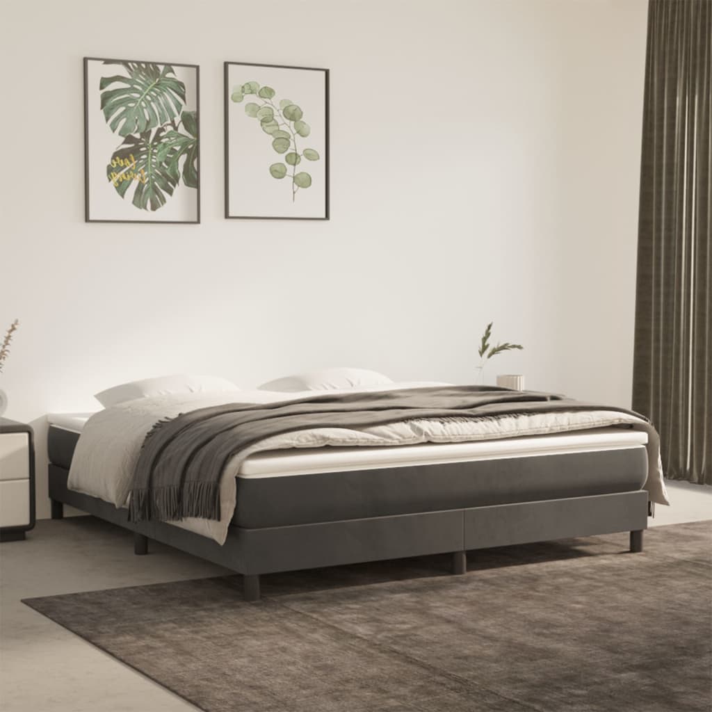 E-shop Multidom Matrac s taštičkovými pružinami stredná tvrdosť tmavosivý 160x200x20 cm zamat