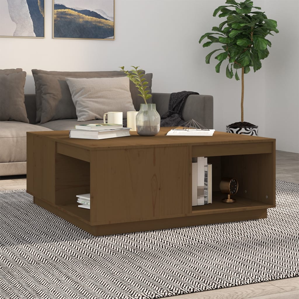 E-shop Multidom Konferenčný stolík medovohnedý 100x101x40,5 cm borovicový masív