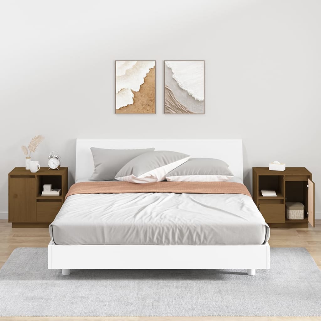 E-shop Multidom Nočné stolíky 2 ks medovo-hnedé 50x34x50 cm borovicový masív